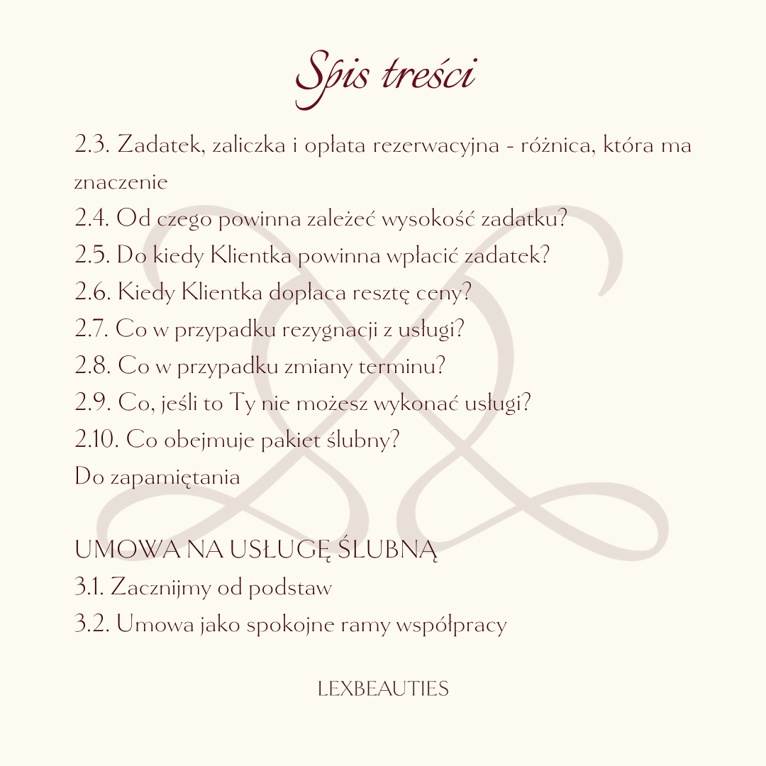 SEZON ŚLUBNY W BRANŻY BEAUTY. Jak zadbać o bezpieczeństwo prawne swoich usług? - obrazek 3